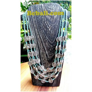 turquoise beading jewelry choker necklace 5strand fashion 