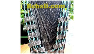 turquoise beading jewelry choker necklace 5strand fashion 