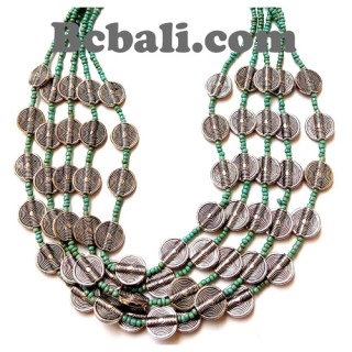 two color shown choker necklace beading charming