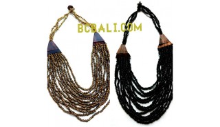 two color shown necklaces choker seeds beading wood ethnic design