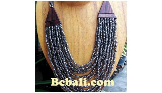 unique glass bead multiple choker necklace handmade bali