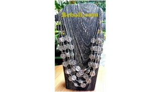 women fashion necklace charm choker 5strand glass beads
