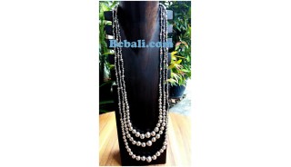 bali triangle silver boll beaded necklace handmade