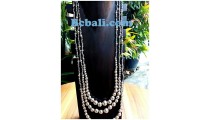 bali triangle silver boll beaded necklace handmade