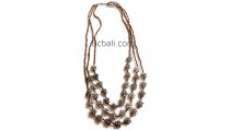 golden glass beads flowers necklaces triangle strand