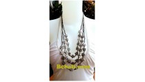 silver bead triangle strand flowers necklace fashion