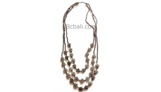 silver bead triangle strand flowers necklace fashion