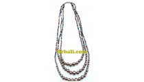 mix glass beads three strand fashion necklaces multi color