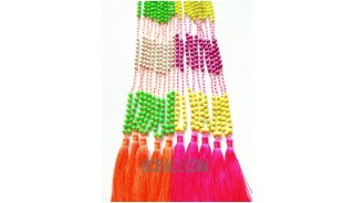 colorfull beaded stone necklaces tassels fashion crystal