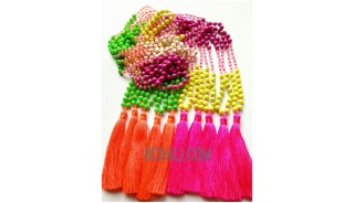 colorfull beaded stone necklaces tassels fashion crystal