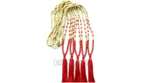 necklaces tassels two color wood bead natural with stones