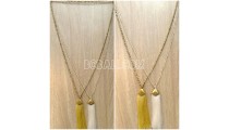 2color long seed mono tassel necklace handmade bali