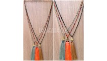 3color tassel necklaces bead crystal design Chrome