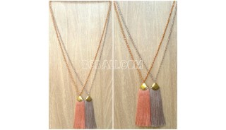 bali crystal bead pendant necklaces tassels 3colors