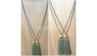 bali crystal bead pendant necklaces tassels 3colors