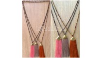 chrome crystal beads tassels necklaces pendant 3color