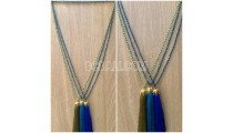 crystal bead tassel necklaces golden chrome dark