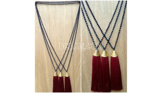 golden chrome tassel necklaces bead crystal