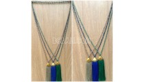 handmade tassel necklace 3color design crystal bead