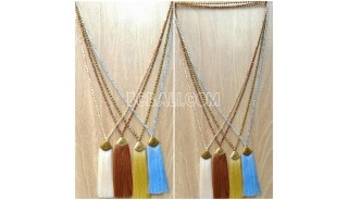 handmade tassel necklace 4color design crystal bead