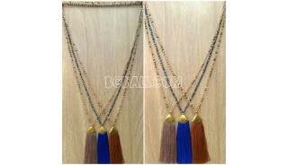 handmade tassel necklace antiq design crystal bead