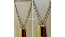 handmade tassel necklace antiq design crystal bead 