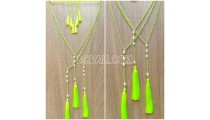 light green tassels necklace water of pearl original