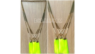 long chain necklace antique bronce tassels beads 