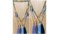 mala wooden beaded stone tassel pendant charms