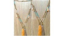 mala wooden beads necklace tassel pendant charms