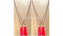 metal bead tassel necklace pendant 2color shown