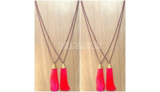 metal bead tassel necklace pendant 2color shown