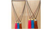 tassel pendant crystal beaded bali design golden