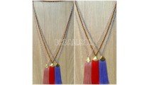 necklaces tassel pendant crystal beads bali 