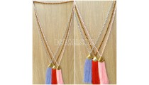 golden tassel pendant crystal beads bali design