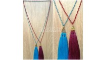 triangle chrome tassels necklaces bead crystal