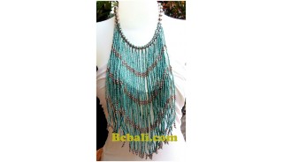 multiple layer chandelier glass bead choker necklaces rumbai fashion