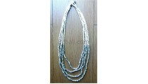 bead necklace four strand charm steel made in indonesia