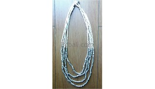 bead necklace four strand charm steel made in indonesia