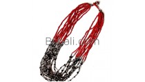 beads crystal necklace multiple seed stainless fashion