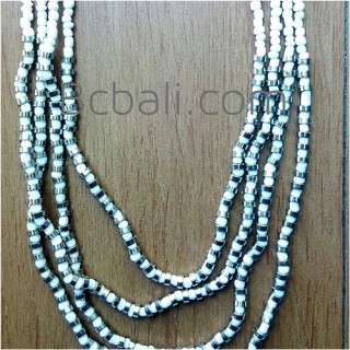 bead necklace four strand charm steel made in indonesia