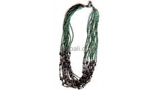 crystal bead multiple strand necklaces handmade turquoise