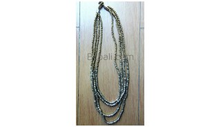 golden glass bead necklaces four strand fashion accessories bali