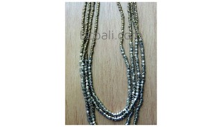 golden glass bead necklaces four strand fashion accessories bali