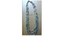 mix color glass bead necklaces four strand made in bali