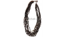 multiple strand crystal beads necklace charm metal
