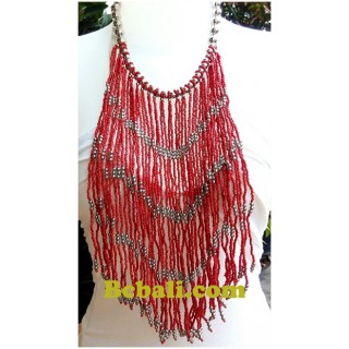 multiple layer chandelier glass bead choker necklaces rumbai fashion