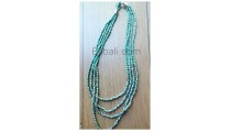 turquoise beaded balinese necklace 4strand fashion