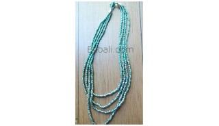 turquoise beaded balinese necklace 4strand fashion