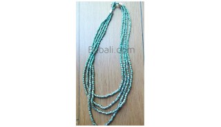 turquoise beaded balinese necklace 4strand fashion